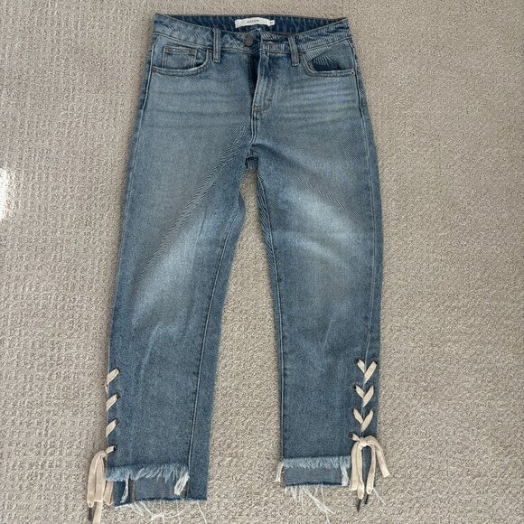 HIDDEN Tracey Lace Up High Rise Straight Jeans - Picture 3 of 6